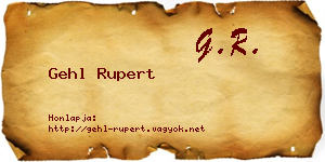 Gehl Rupert névjegykártya